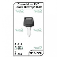 CHAVE MOTO PVC HONDA BIZ100/05 - 915PVC (5U)
